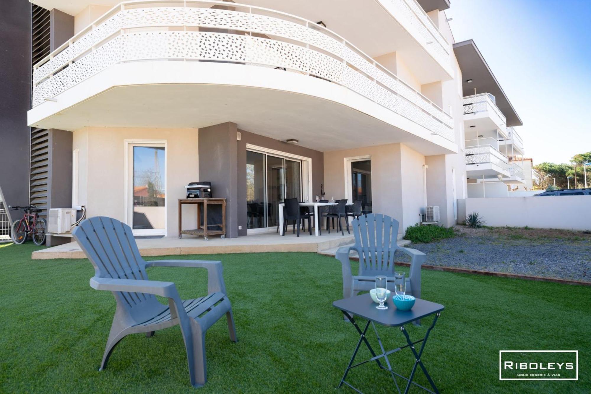 Grand T3 Neuf Climatise Avec Wifi A 100M De La Plage Vias Exteriör bild