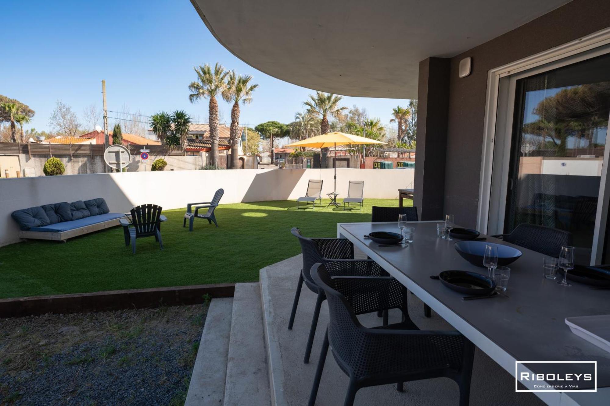 Grand T3 Neuf Climatise Avec Wifi A 100M De La Plage Vias Exteriör bild